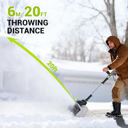 14-Inch Electric Snow Blower, 1500w High-Power Snow Blower, 3500rpm Speed, 20-Foot Snow Throwing Distance, with Adjustable Directional Chute and 12a Brushed Motor, Suitable for Yards, Driveways