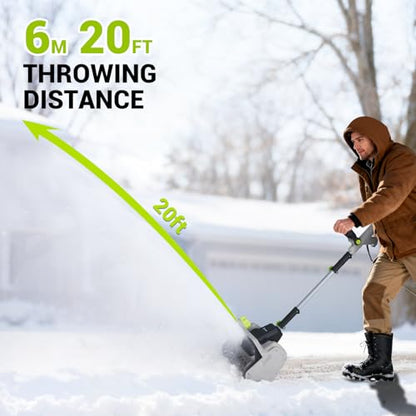 14-Inch Electric Snow Blower, 1500w High-Power Snow Blower, 3500rpm Speed, 20-Foot Snow Throwing Distance, with Adjustable Directional Chute and 12a Brushed Motor, Suitable for Yards, Driveways