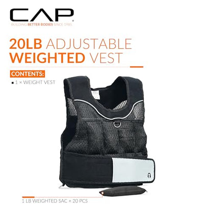CAP 20–150lb Adjustable Weighted Vest for Strength Training & Workouts