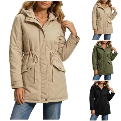 Winter Coats for Women Fleece Lined Zip Padded Warm Outerwear
