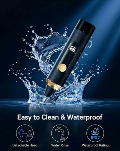 Nose Hair Trimmer 2026 Professional Nose Trimmer for Men and Women, Painless IPX7 Waterproof Eyebrow & Facial Hair Removal,USB Rechargeable with LED Display Dual-Edge Blades, Black