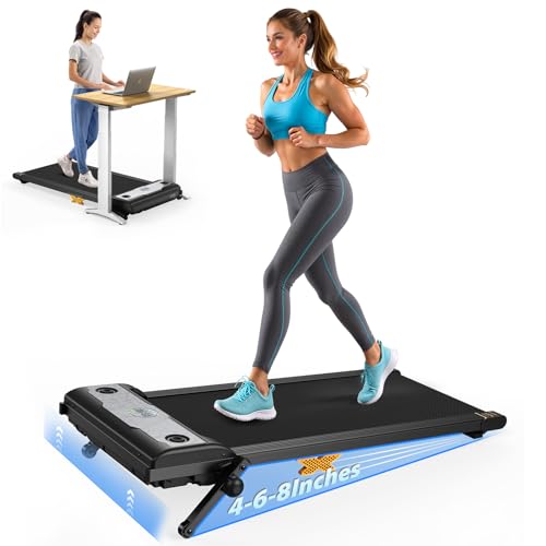 3 in 1 Walking Pad with 3-Level Adjustable Incline, Under Desk Treadmill for Home Office with 2.5HP Quiet Motor, LED Display, Hidden Safety Switch, Compact Portable Jogging Machine for Small Spaces