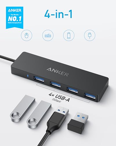 Anker USB C Hub, 4 Ports USB 3.0 Data Hub with 5Gbps Data Transfer