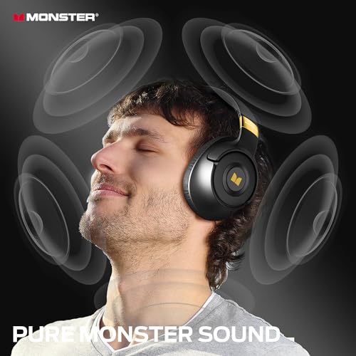 Monster Persona SE ANC Active Noise Cancelling Headphones, Wireless Bluetooth Headphones Over Ear, 60H Playtime, HiFi Stereo Audio, Deep Bass, Built-in Mic, Bluetooth Headphones for Home Office Travel
