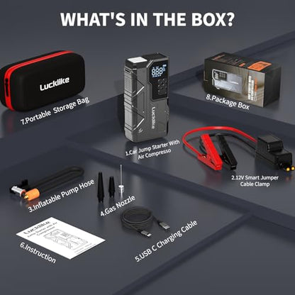 7000A Car Battery Booster Jump Starter with Air Compressor 12V Booster Pack
