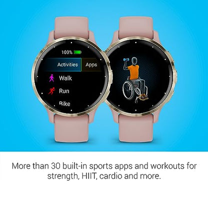 Garmin Venu 3S, GPS Smartwatch, AMOLED Display, Advanced Health and Fitness Features, Up to 10 Days of Battery, Dust Rose