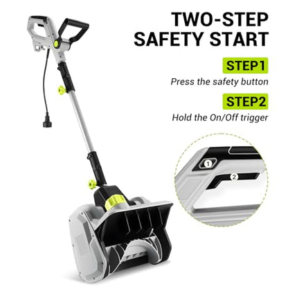 14-Inch Electric Snow Blower, 1500w High-Power Snow Blower, 3500rpm Speed, 20-Foot Snow Throwing Distance, with Adjustable Directional Chute and 12a Brushed Motor, Suitable for Yards, Driveways