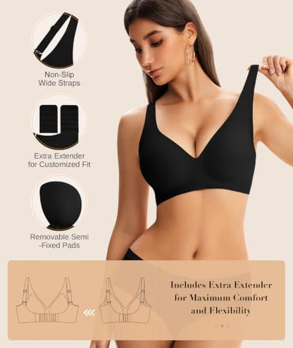 SIMIYA Jelly Bras for Women Wireless Seamless No Underwire Comfortable
