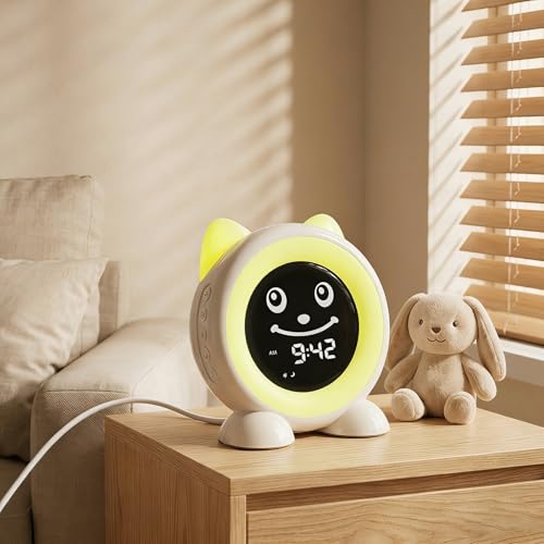 I·CODE Time to Wake Kids Alarm Clock, Toddler Sleep Training Clock | Night Light & Nap Timer, Gift for 2-10 Years Old Children Boys Girls