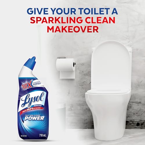 Lysol Power Toilet Bowl Cleaner, Disinfectant Gel, 2 X 710 mL