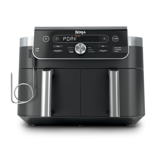 Ninja DualZone Air Fryer, 10 Qt/9.5L Smart, 6-in-1, Grey, DZ950C