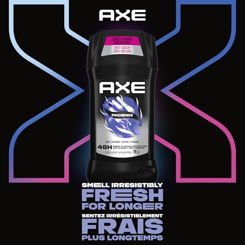AXE Phoenix Antiperspirant Stick for 48-Hour Sweat and Odour Protection, Crushed Mint & Rosemary, 76g (Pack of 4)