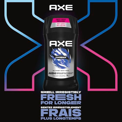 AXE Phoenix Antiperspirant Stick for 48-Hour Sweat and Odour Protection, Crushed Mint & Rosemary, 76g (Pack of 4)
