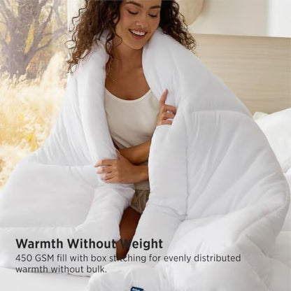 Bedsure Thick Queen Comforter Duvet Insert, Quilt White, 88x88