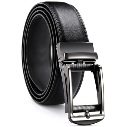 Leather Belts for Men YOORAN Ratchet Belt Sliding Buckle for Dress Pants Casual & Work 1 3/8" Easily Adjustable Size