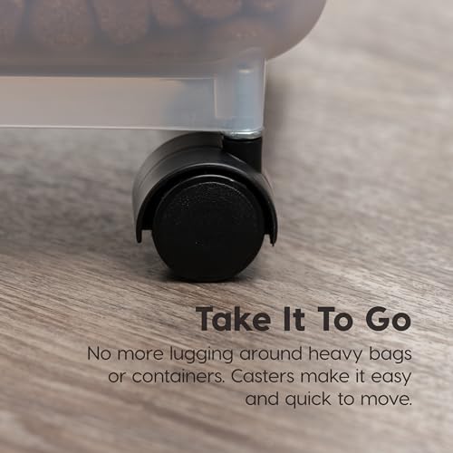 IRIS USA Dog Food Storage Container, Up to 22 lbs, Almond, Made in USA