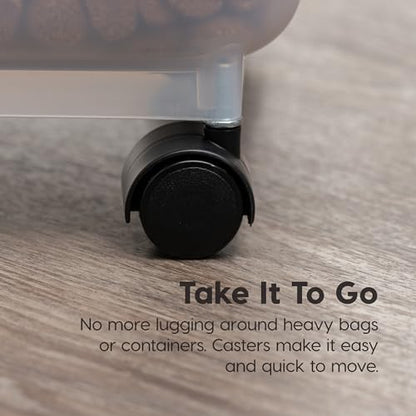 IRIS USA Dog Food Storage Container, Up to 22 lbs, Almond, Made in USA