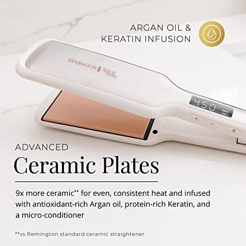 Remington Shine Therapy 2 Inch Hair Straightener, Argan Oil & Keratin | Argan Oil and Keratin Infusion for Smooth Styling, Fast Heat-up, Ideal for Hair Straightening and Styling