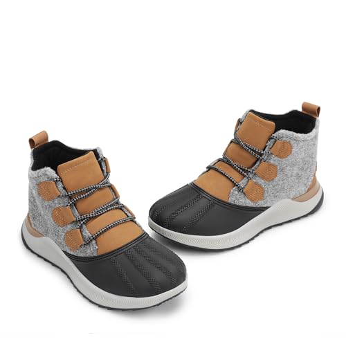 DREAM PAIRS Women's Waterproof Winter Snow Boots,Brown/Black,6