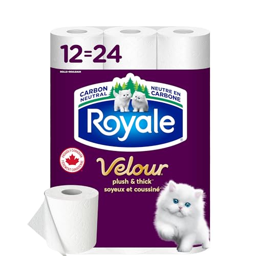 Royale Velour Toilet Paper, 12 Equal 24 Rolls, 142 Bathroom Tissues per roll