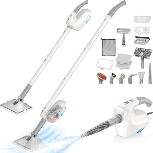10-in-1 Steam Mop with Detachable Handheld Steamer, Multi & Up Steamer