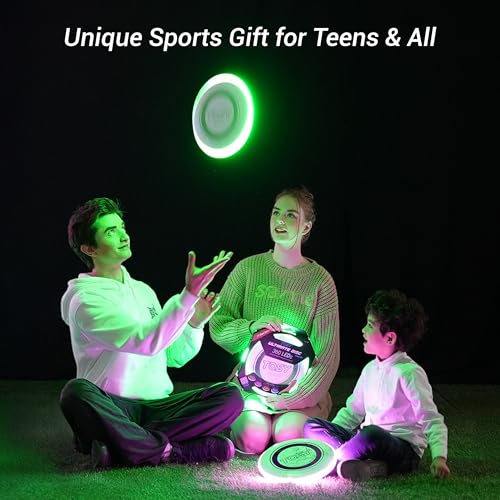 TOSY Flying Disc - 36 Monocolor LEDs, Super Bright, Smart Modes, Birthday Gift, Camping Toy for Kid/Teen/Adult, Auto Light Up, Rechargeable, Waterproof, 175g