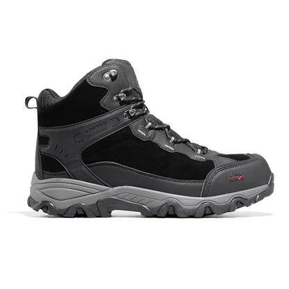 NORTIV 8 Men's Suede Waterproof Trekking Hiking Boots,Black,10
