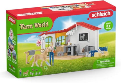 Schleich Farm World - 43Pc Veterinarian Practice with Pets | 42502
