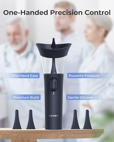 KAUGIC Ear Wax Removal System, One-Hand Control Ear Cleaner for Adults
