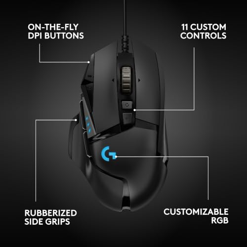 Logitech G502 Hero Wired Gaming Mouse - Black