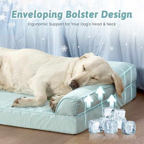COZY KISS Cooling Dog Bed for Large Dogs, 107cm Orthopedic Pet Sofa