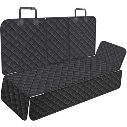 Portin Dog Car Seat Covers Pet Seat Cover, Waterproof, 60in Wide, Black | Scratch Proof Nonslip Bench Baskseat Protective Cover Compatible for Middle Seat Belt Fits Most Cars Trucks and SUVs MPVs