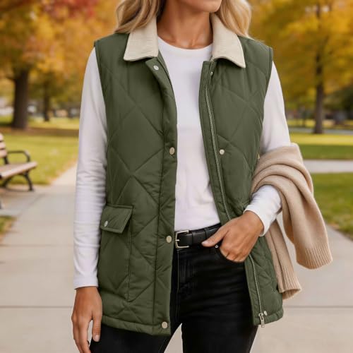 Generic Ladies Winter Vest Packable Quilted Puffer Jackets Zip Up Coats