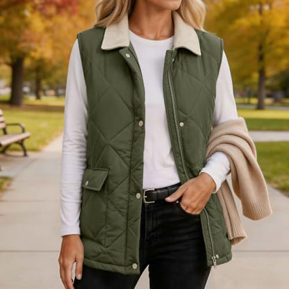 Generic Ladies Winter Vest Packable Quilted Puffer Jackets Zip Up Coats
