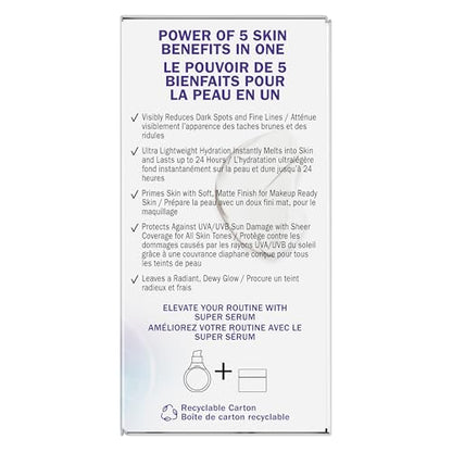 Olay Super Cream with Sunscreen SPF 30, Ultra Lightweight Face Moisturizer with Vitamin C, Hyaluronic Acid, Niacinamide, Vitamin E, and Collagen Peptide, 15 mL