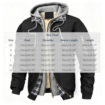 Generic Mens Fall Winter Bomber Jacket Hooded Casual Quilted Puffer Jackets | Men's Tactical Jacket Soft Linner 2 in 1 Winter Jackets Full Zip Parka Jacket with Hood Thicken Snow Ski Quilted Jackets