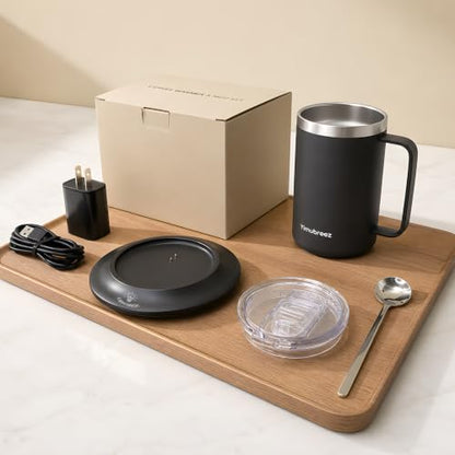 Smart Heated Cup Set, Self-Heating Coffee Mug (14oz-Black)