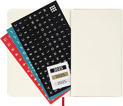 Moleskine Classic 12 Month 2025 Weekly Planner, Soft Cover, Pocket (3.5" x 5.5"), Scarlet Red, 144 pages