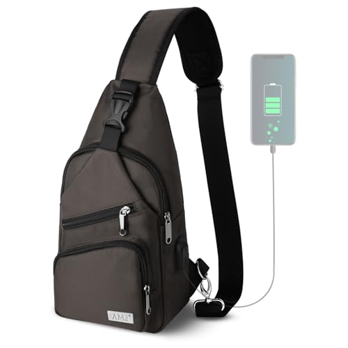 AMJ Sling Bag for Hiking and Outdoor, Crossbody Shoulder Backpack, Travel Chest Bag Daypack for Men & Women