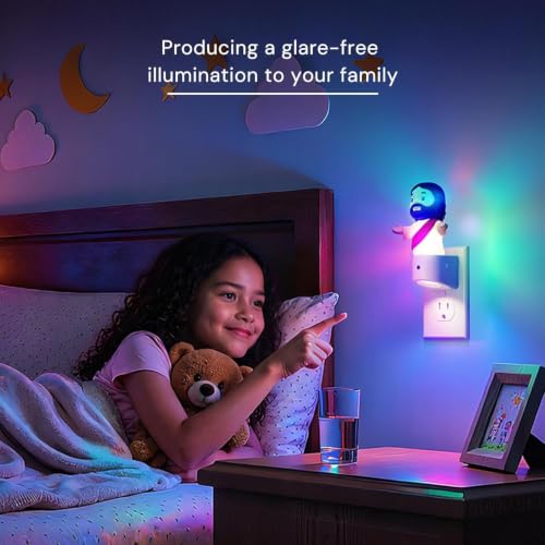 L LOHAS LED Plug in Night Light for Kids, Jesus Color Changing