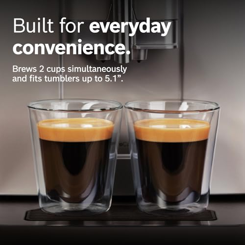 Bosch 300 Series Fully Auto Espresso Machine with Grinder and Steam Wand | Double Cup, Large Bean Capacity - Easy Clean, Maintenance - Barista Quality Super Coffee Maker for One-Touch Drinks