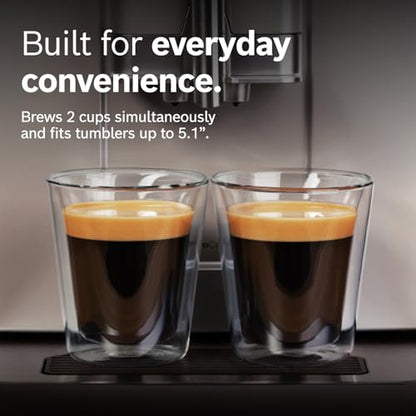 Bosch 300 Series Fully Auto Espresso Machine with Grinder and Steam Wand | Double Cup, Large Bean Capacity - Easy Clean, Maintenance - Barista Quality Super Coffee Maker for One-Touch Drinks