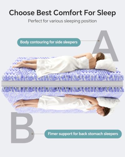 ChiXpace Dual Layer 4 Inch Memory Foam Mattress Topper Queen