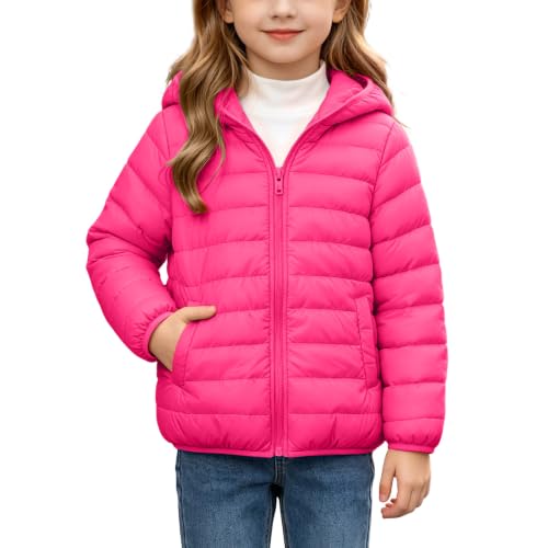 Girls Lightweight Quilted Jackets Hooded Puffer Jacket for Kids Down Coat