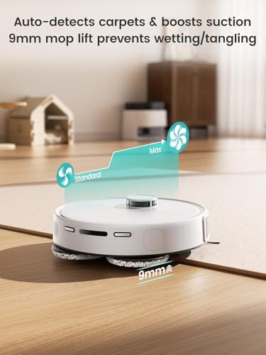 Lefant M3 Robot Vacuum and Mop,12000Pa Suction Smart Obstacle Avoidance,Zero-Tangling,Self-Washing & Drying, Self-Emptying,Dual Spinning Mop for Pet Hair Dust