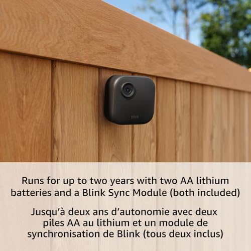 Blink Outdoor 4 and Blink Mini 2K+ — Wireless smart security camera with two-year battery and 2K indoor home and pet camera. Sync Module Core included