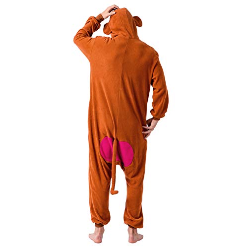 Spooktacular Creations Adult Monkey Jumpsuit (Large) - Halloween Plush Brown Costume