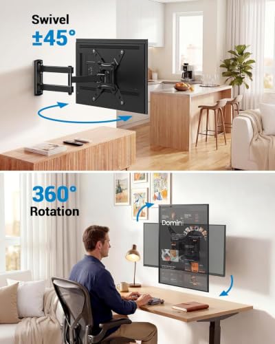 Pipishell Full Motion TV Wall Mount for 13–43 inch TVs and Echo Show 21/15