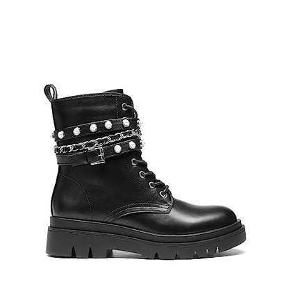 DREAM PAIRS Women's Combat Goth Ankle Boots Booties,Black,11