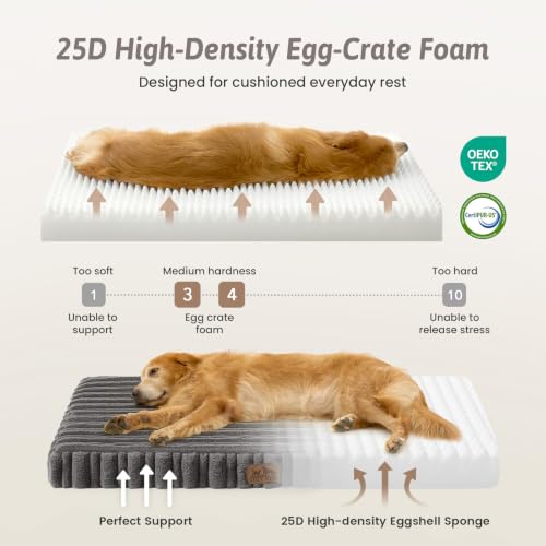 COZY KISS Orthopedic Washable Dog Bed for Puppies & Cats, Removable, Grey